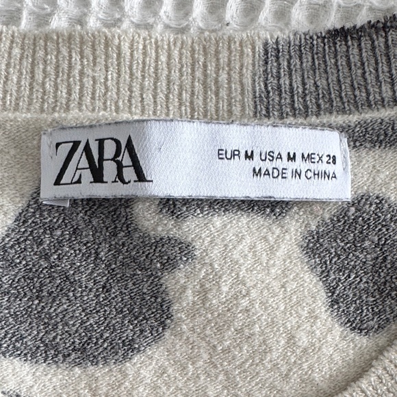 Zara - Medium - Cow Print Cardigan Sweater - Picture 2 of 6